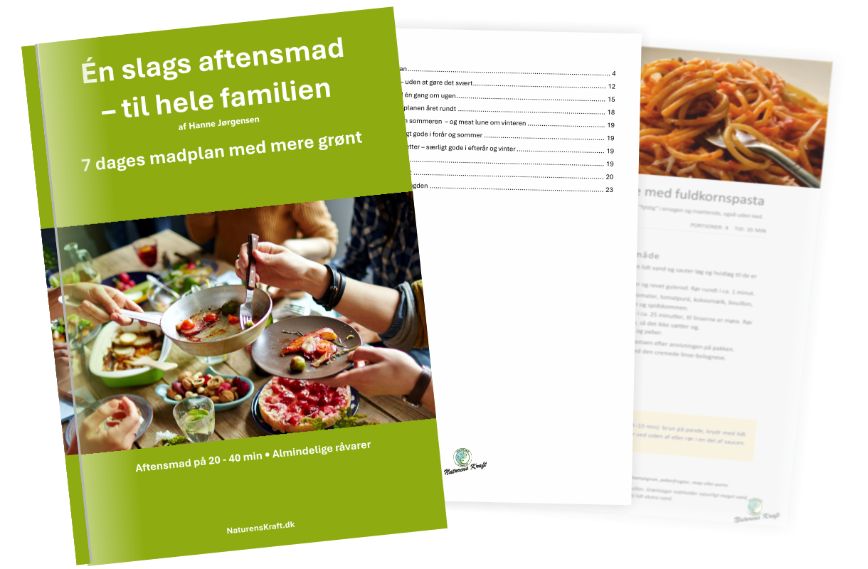 Aftensmad til hele familien – 7 dages grøn madplan