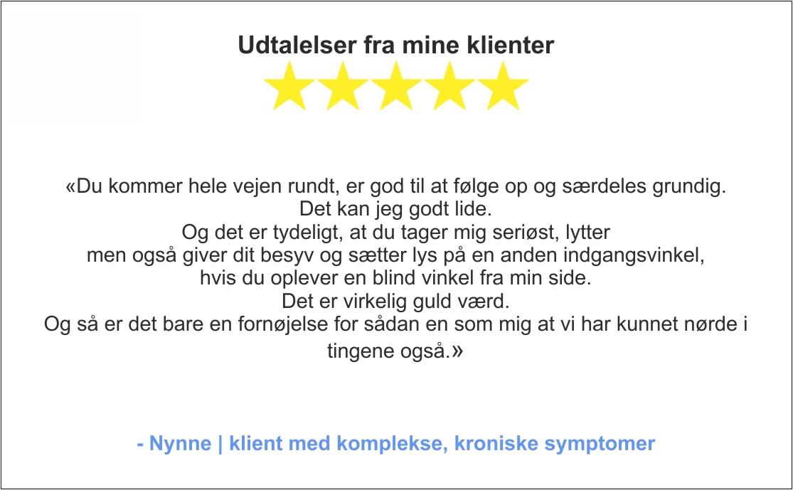 Udtalelse fra Nynne om sine komplekse og kroniske udfordringer